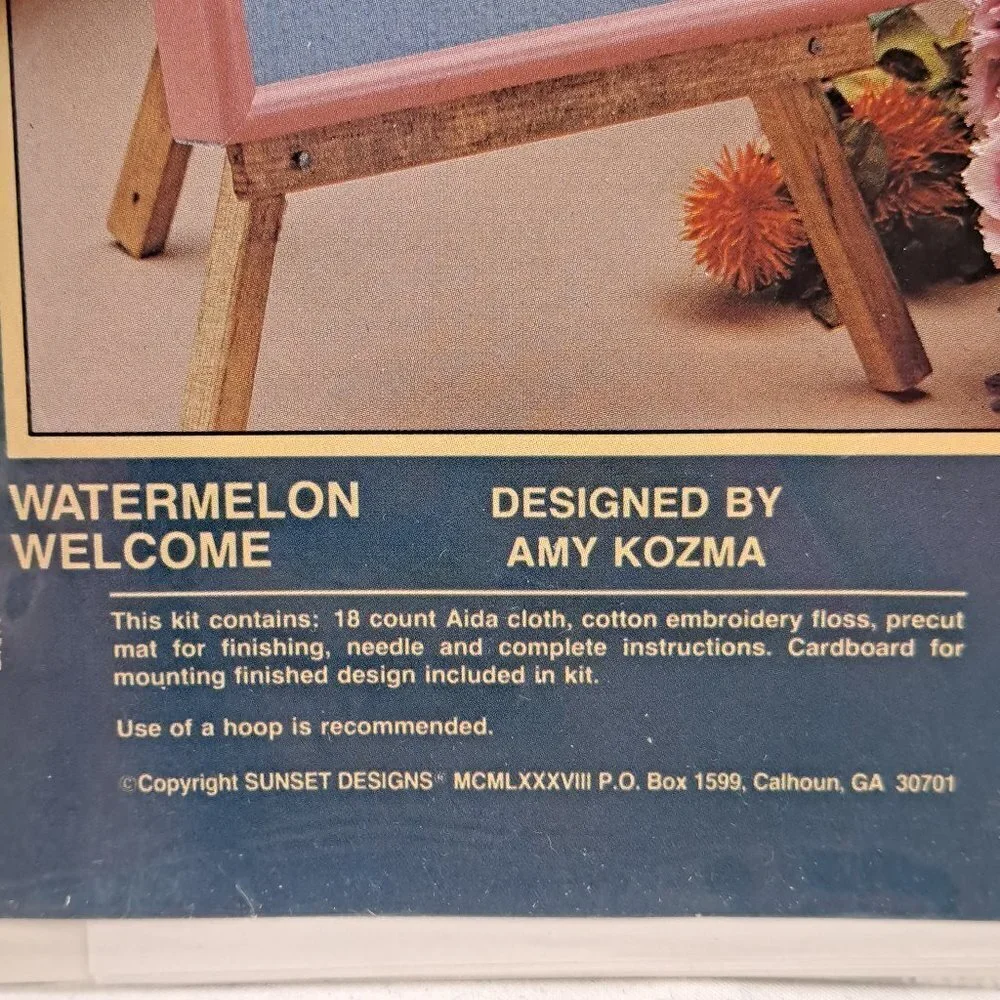 Sunset Watermelon Welcome Counted Cross Stitch Kit NWT